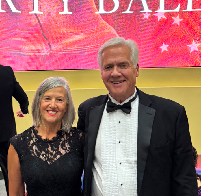 David Pautsch with his wife, Peggy Pautsch, at the Liberty Ball on January 20